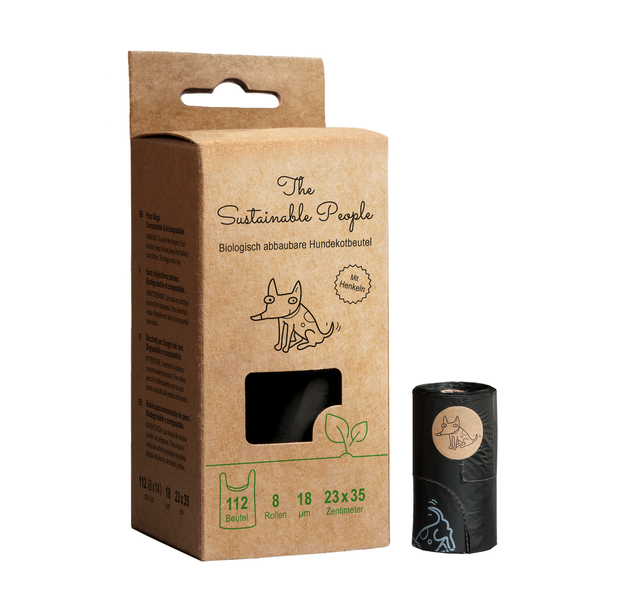 Eco-friendly biodegradable bags "The Sustainable People" (with handles)