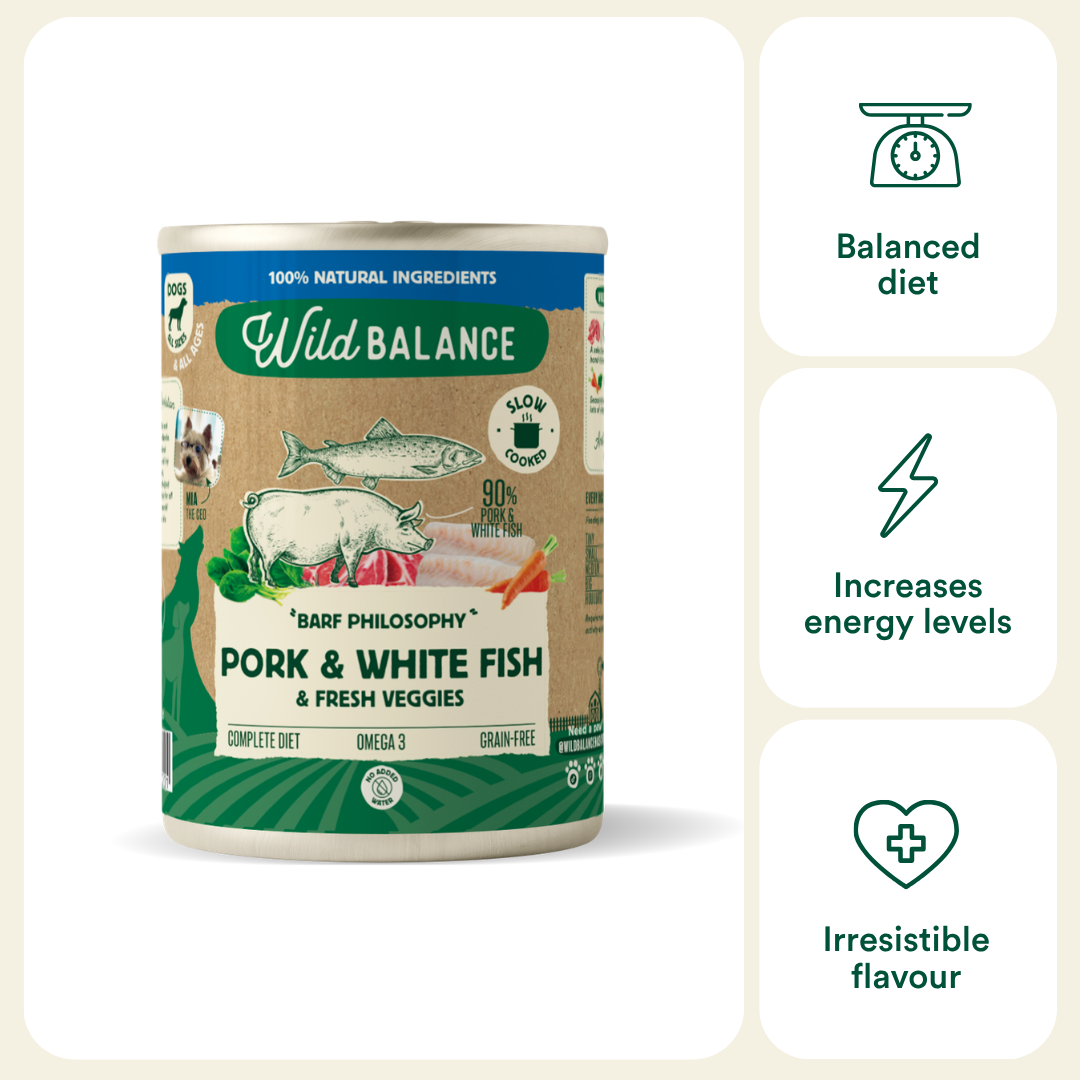 Wild Balance Wet Dog Food with White Fish and Pork
