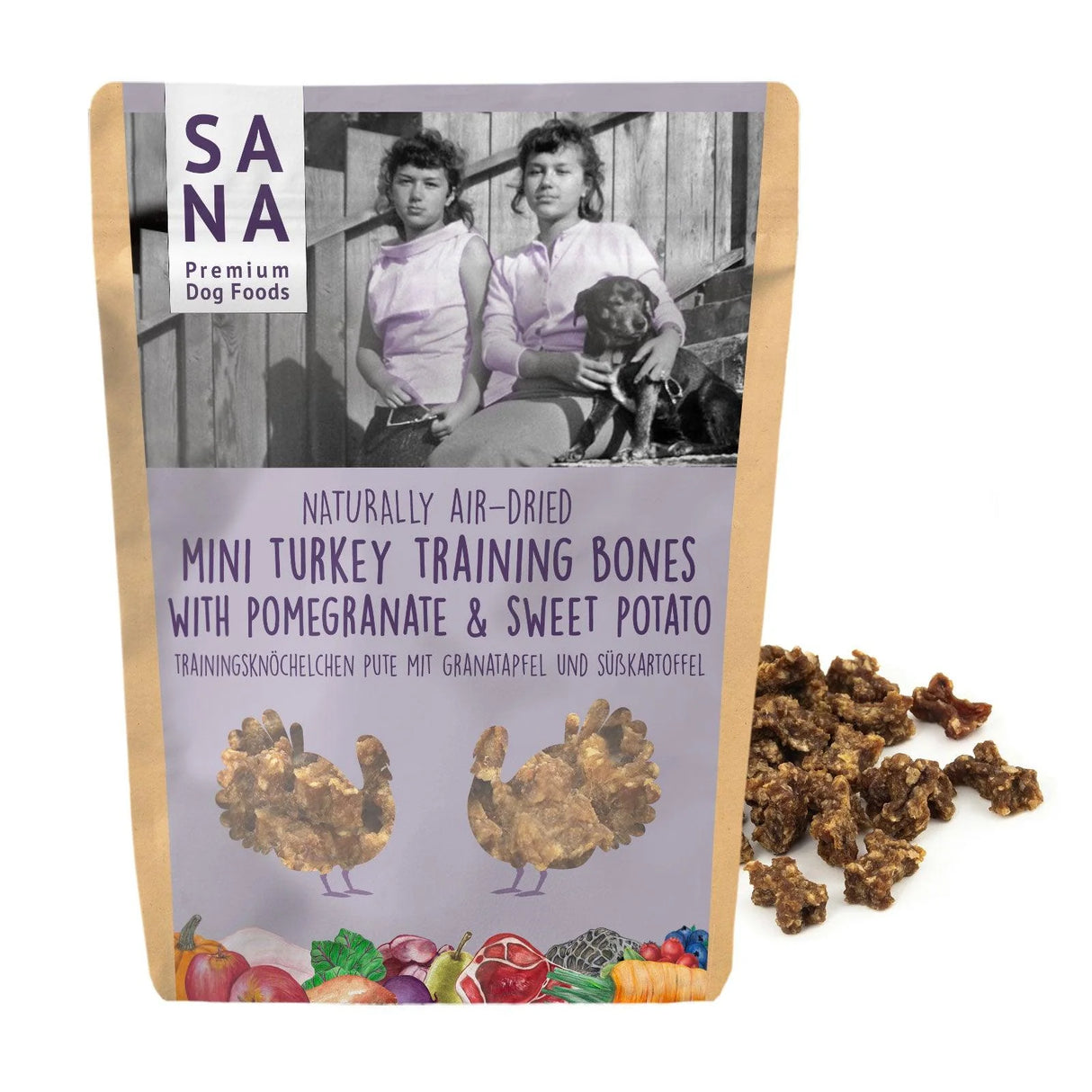 Training treats for dogs mini cubes Sana Dog with turkey, pomegranate and sweet potatoes