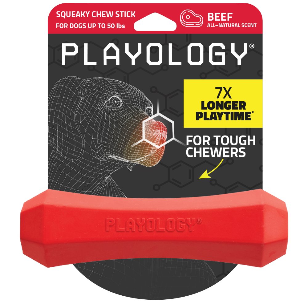 Kramtukas šunims su natūraliu kvapu "Playology Squeaky Chew Stick"