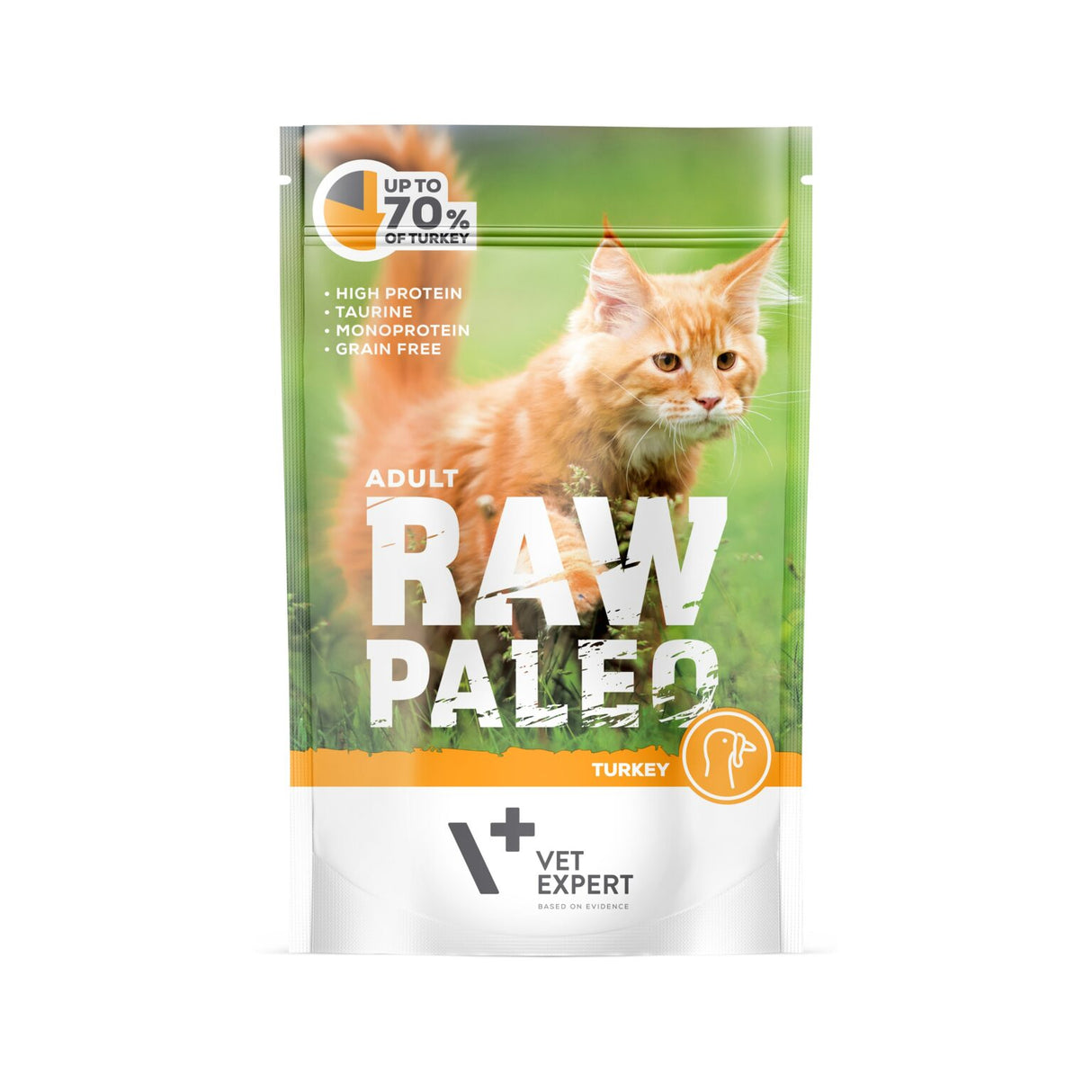 Raw Paleo wet cat food with turkey