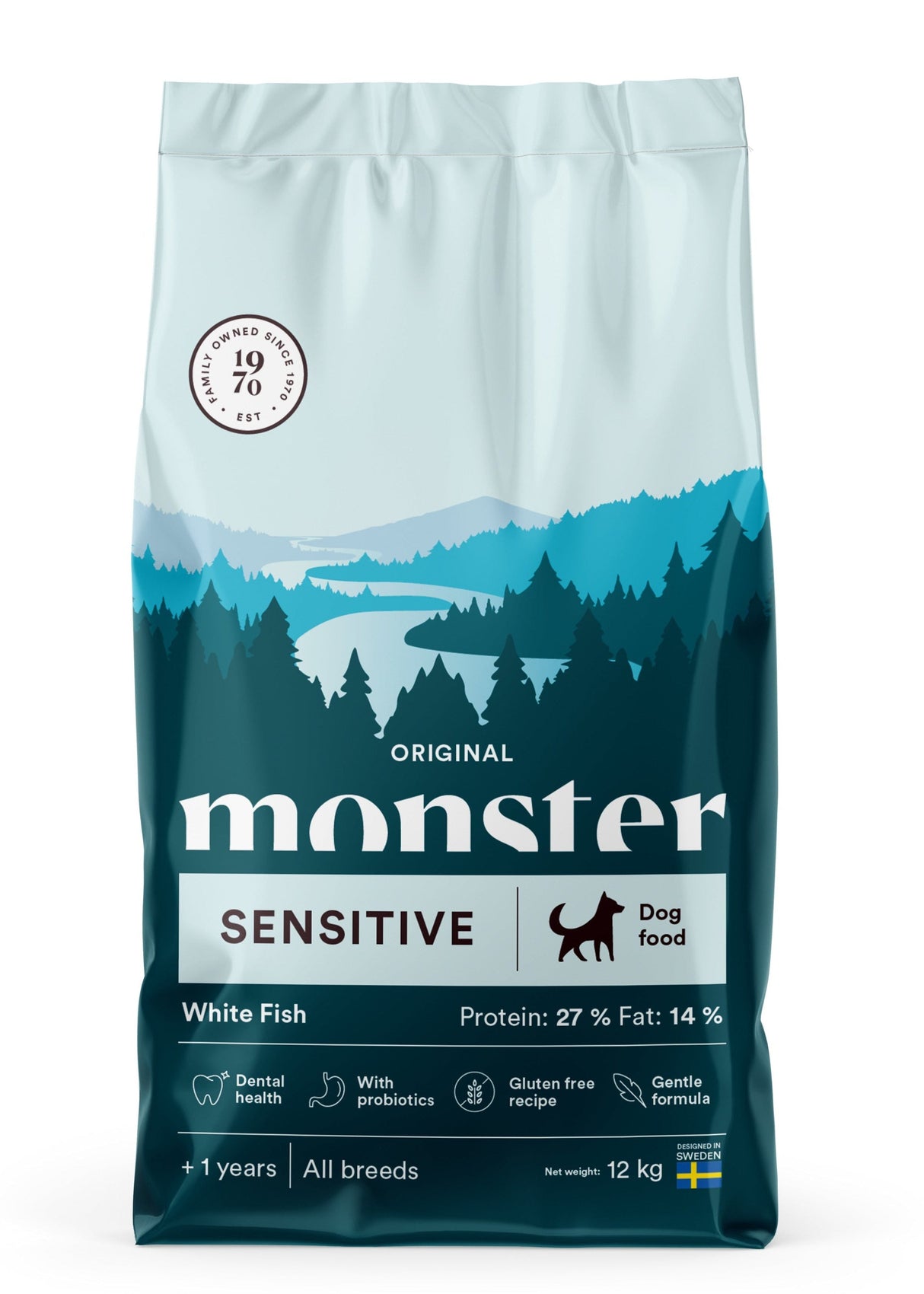 Monster Original Sensitive dry food for sensitive dogs with white fish