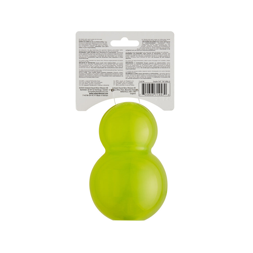 Interactive and treat-filled dog toy "Outward Hound Double-Tuff L Green"