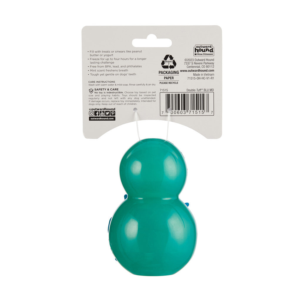 Interactive and treat-filled dog toy "Outward Hound Double-Tuff M Blue"