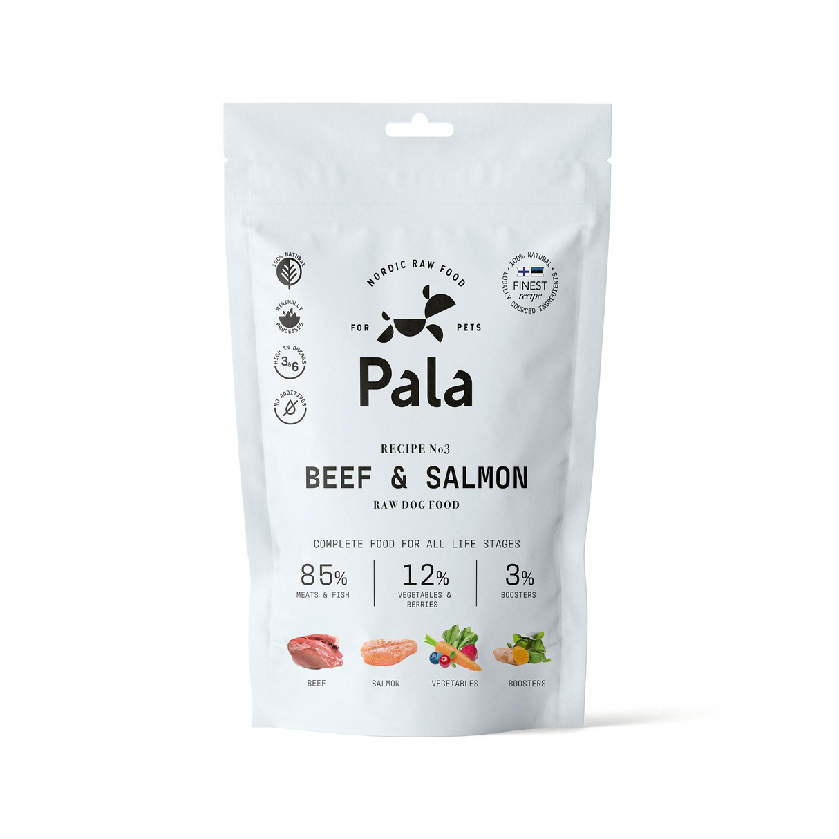 Pala maistas sunims Nr 3 su jautiena ir lasisa 100 g