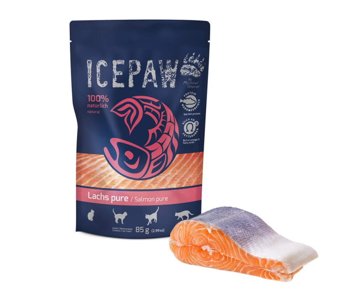 Wet cat food with salmon "Icepaw Salmon Pure"