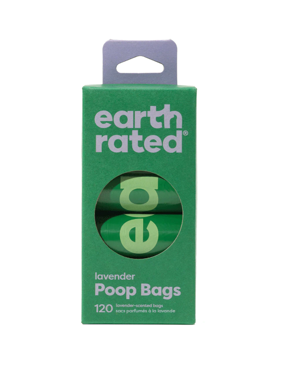 Recycled plastic dog poop bags "Earth Rated" (lavender scent)