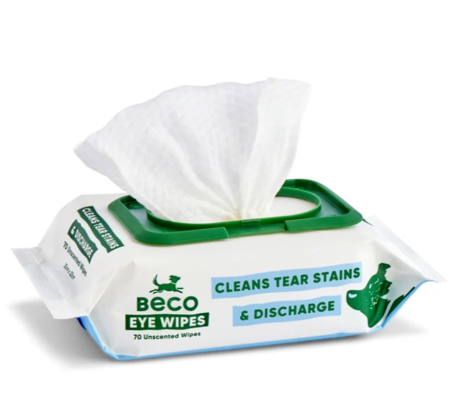"Beco" Wet Bamboo Fibre Eye Wipes for Dogs (Fragrance-Free)