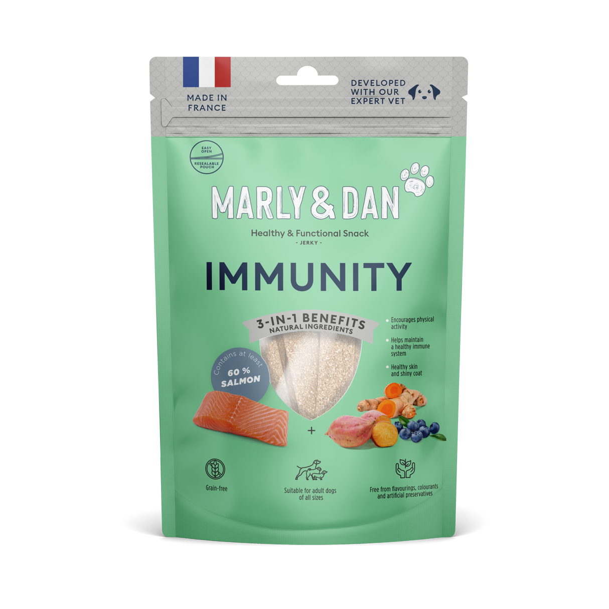 Marly & Dan jerky treats for dogs IMMUNITY
