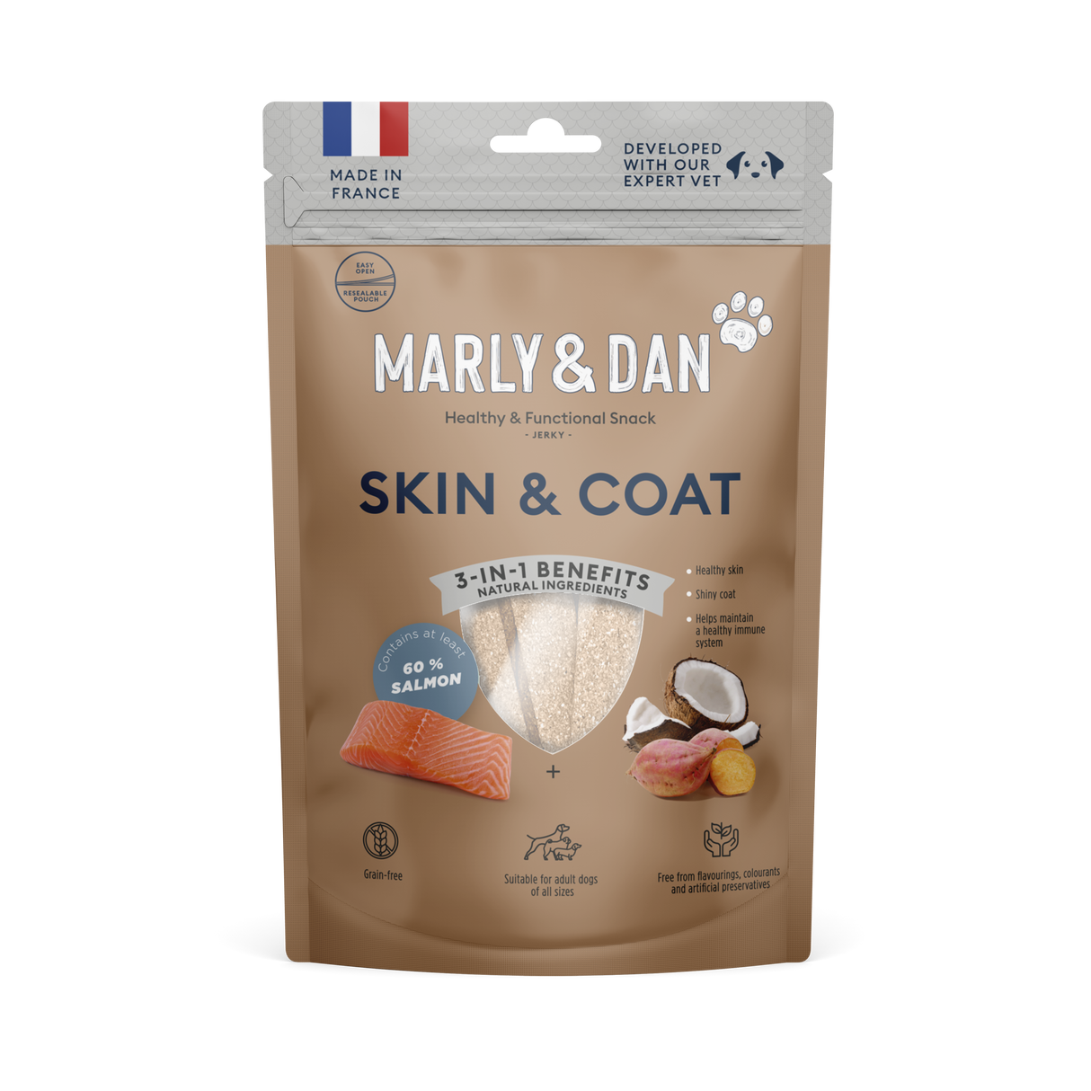 Marly & Dan jerky treats for dogs SKIN & COAT