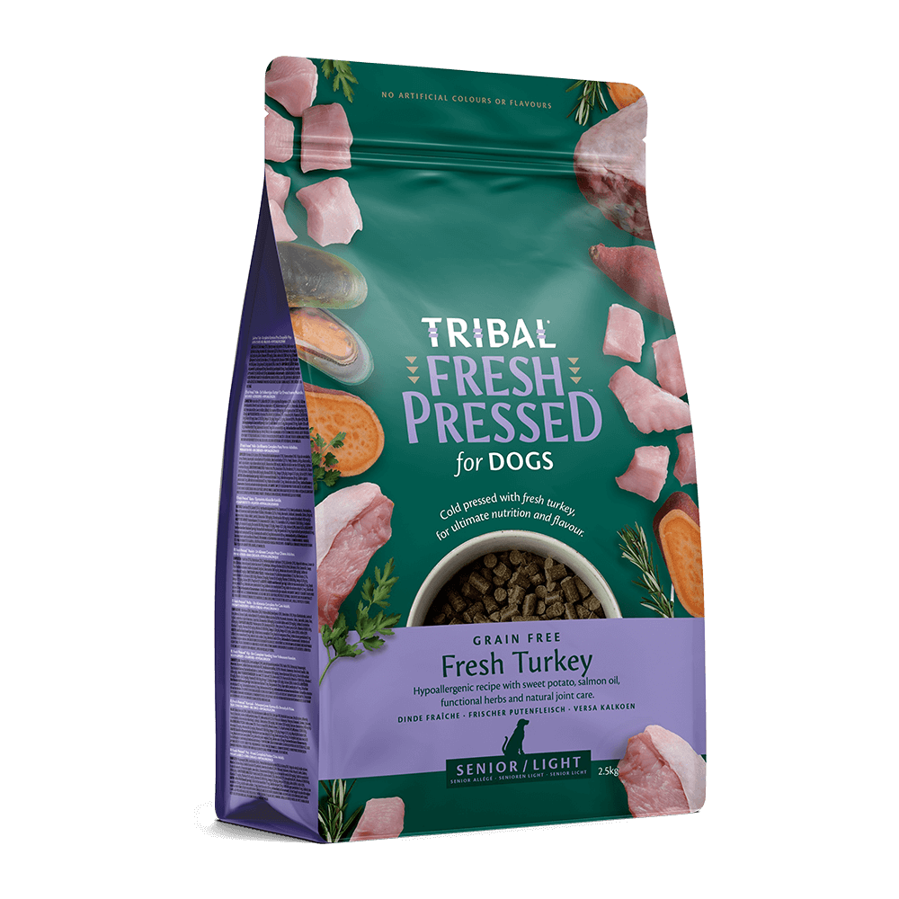 Tribal Fresh Pressed Cold Pressed Dry Dog Food for Senior Dogs and Those with Dietary Needs with Turkey