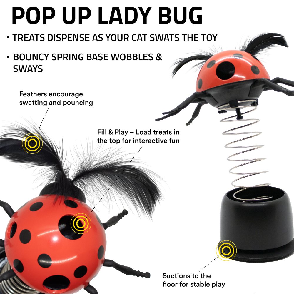 Skanėstais užpildomas žaislas katėms "Playology Ladybug Treater"