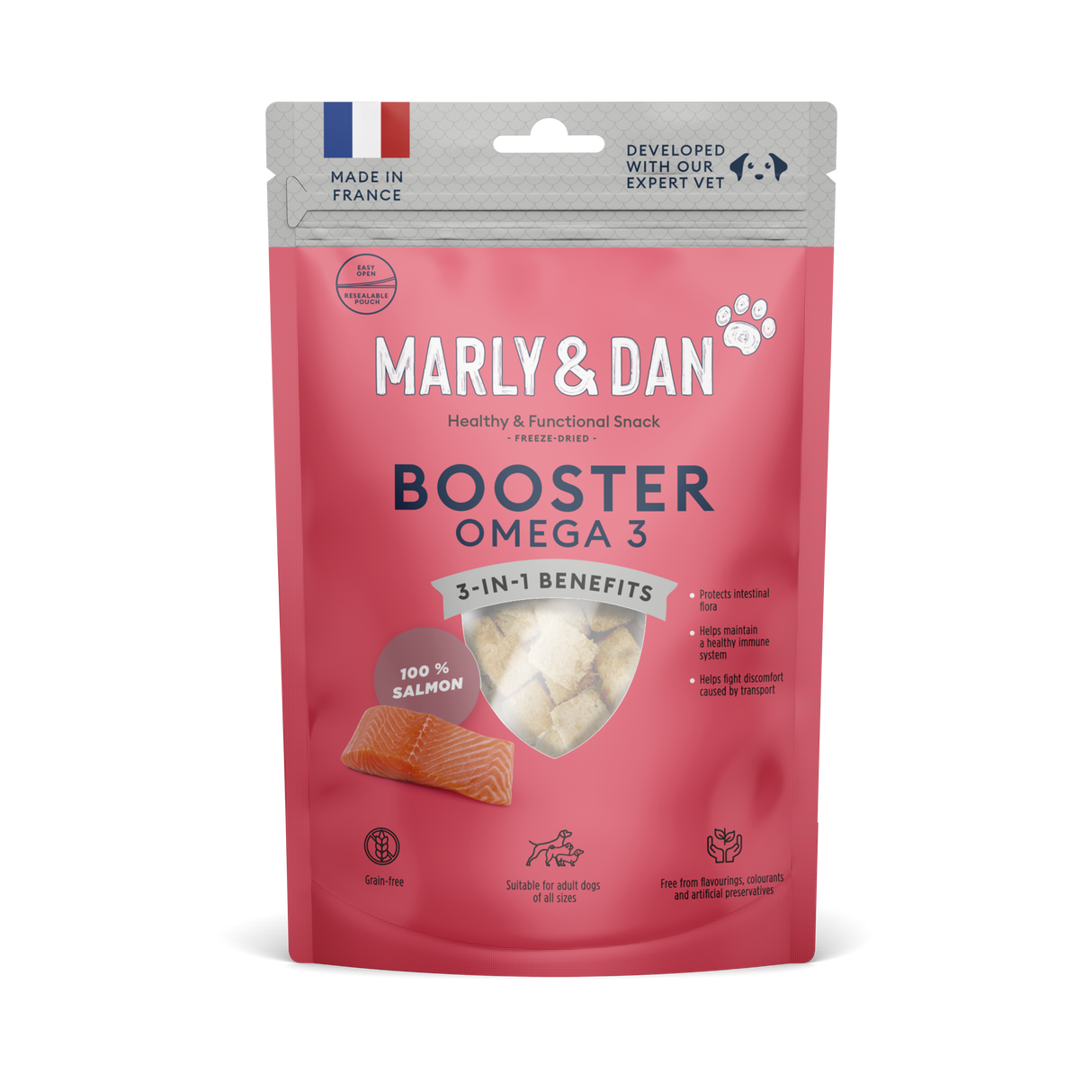 Marly & Dan freeze-dried salmon treats for dogs OMEGA 3