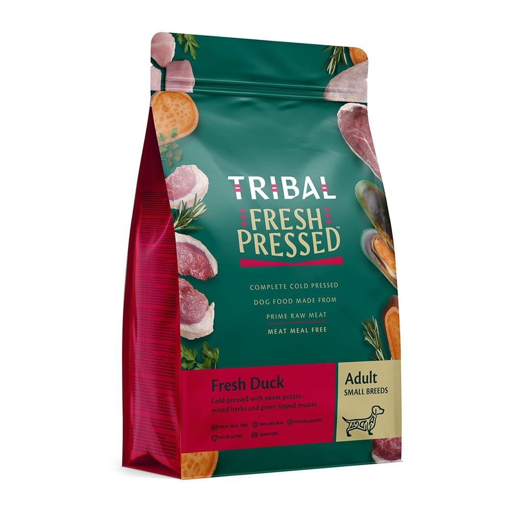 Tribal Fresh Pressed Cold Pressed Dry Dog Food for Small Breed Adults with Duck