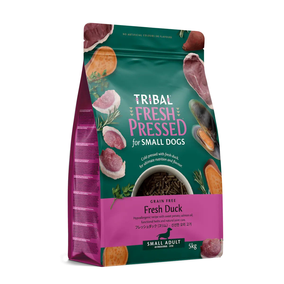 Tribal Fresh Pressed Cold Pressed Dry Dog Food for Small Breed Adults with Duck