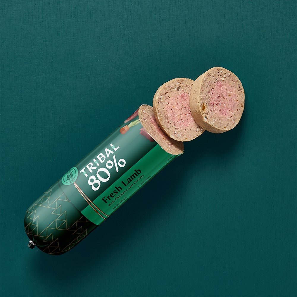 Tribal Gourmet Sausage wet dog food with fresh lamb