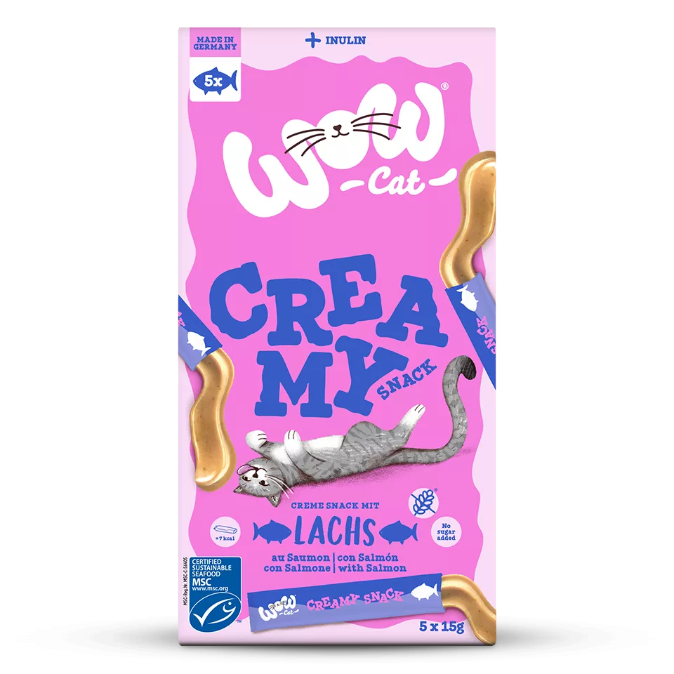 Wow Cat Creamy Snack creamy treat for cats with salmon