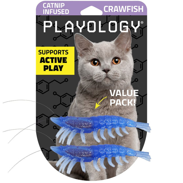 Žaislų rinkinys katėms su katžole "Playology Pouncing Crawfish 2-pack"