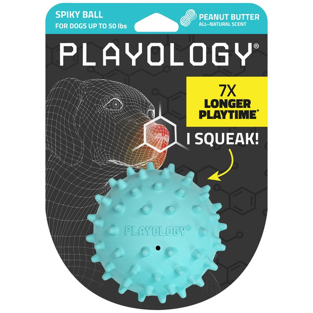 Kamuoliukas šunims su natūraliu kvapu "Playology Spikey Squeaky Chew Ball"
