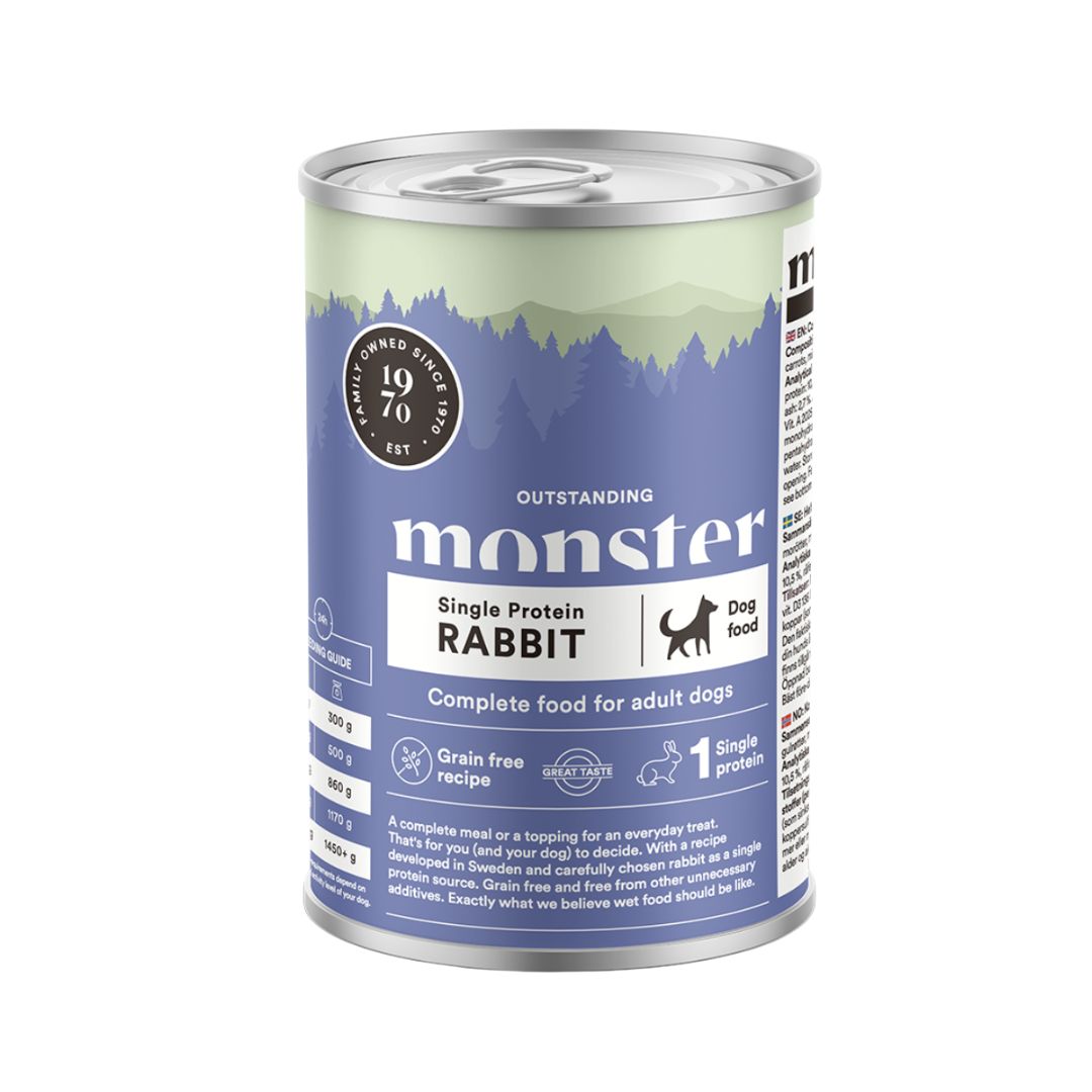 Monster Single Protein Wet Dog Food with Rabbit