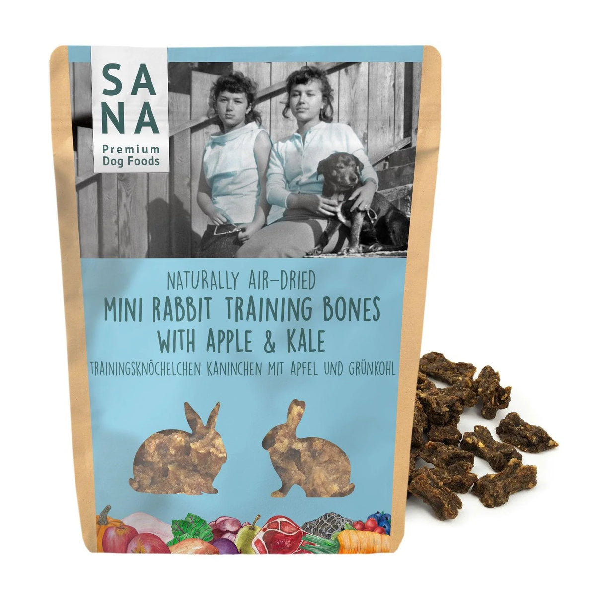 Training treats for dogs mini cubes Sana Dog with rabbit, apples and kale