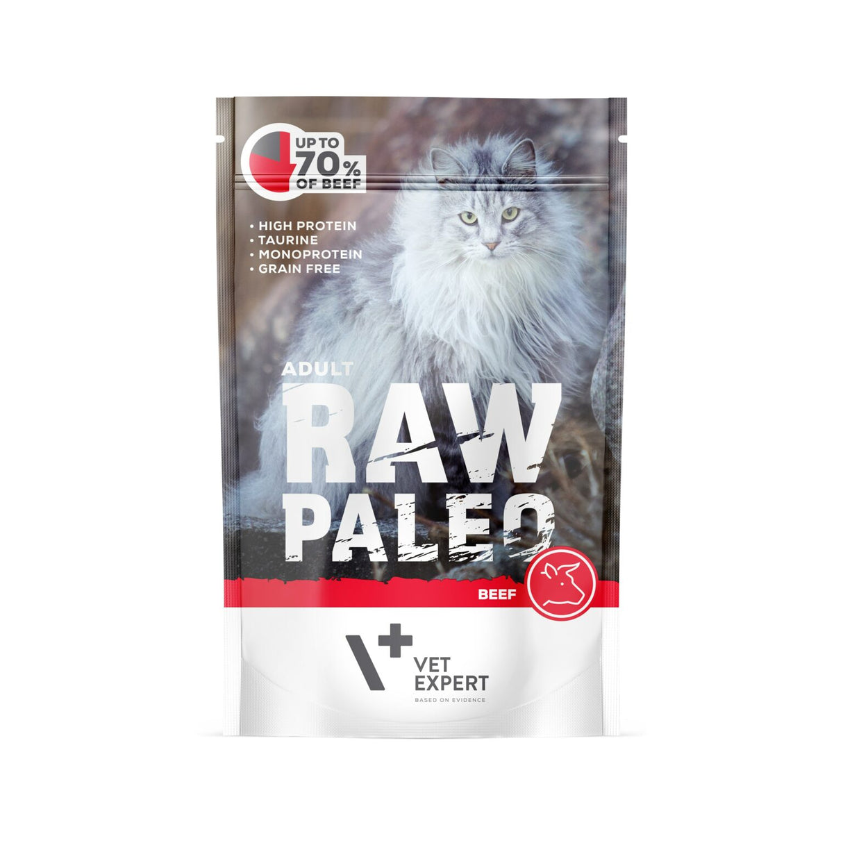 Raw Paleo wet cat food with beef