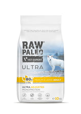 Raw Paleo Ultra dry food for medium and large breed dogs with turkey
