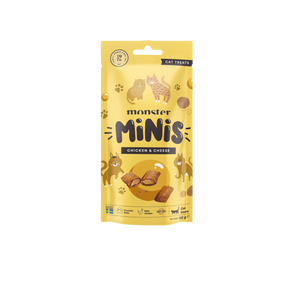 Monster Cat Minis traškūs skanėstai katėms su vištiena ir sūriu