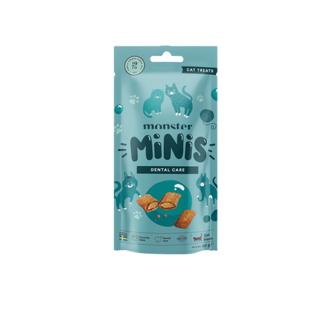 Monster Cat Minis traškūs dantų priežiūros skanėstai katėms