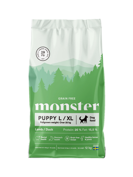 Monster Puppy All Breed grain-free dry food for young puppies with lamb and duck L/XL