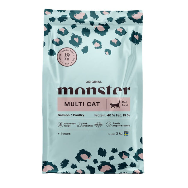 Maistas kelioms katems Monster