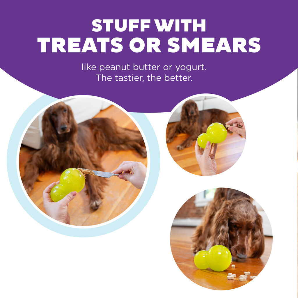 Interactive and treat-filled dog toy "Outward Hound Double-Tuff L Green"