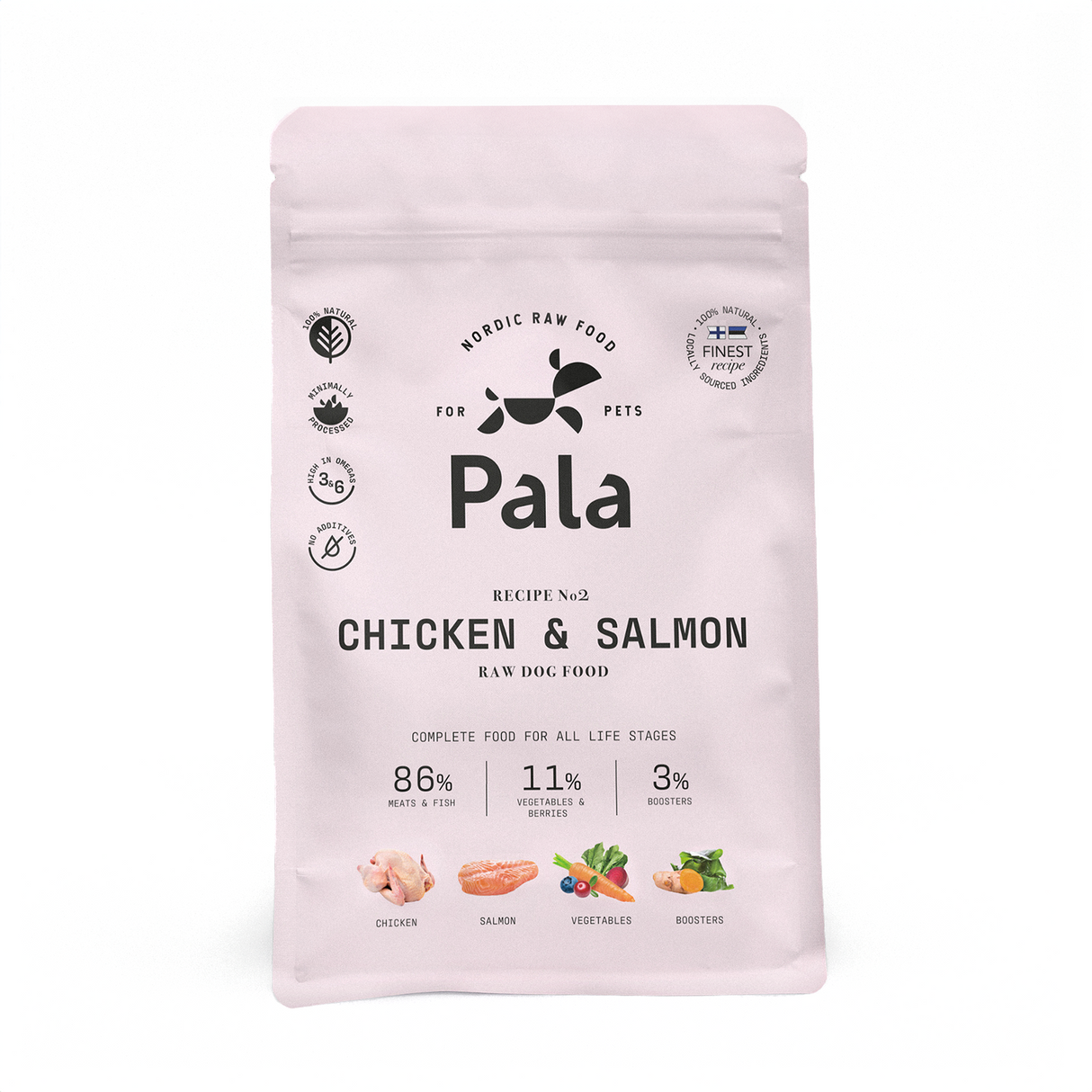 Pala maistas sunims Nr 2 su vistiena ir lasisa 1 kg