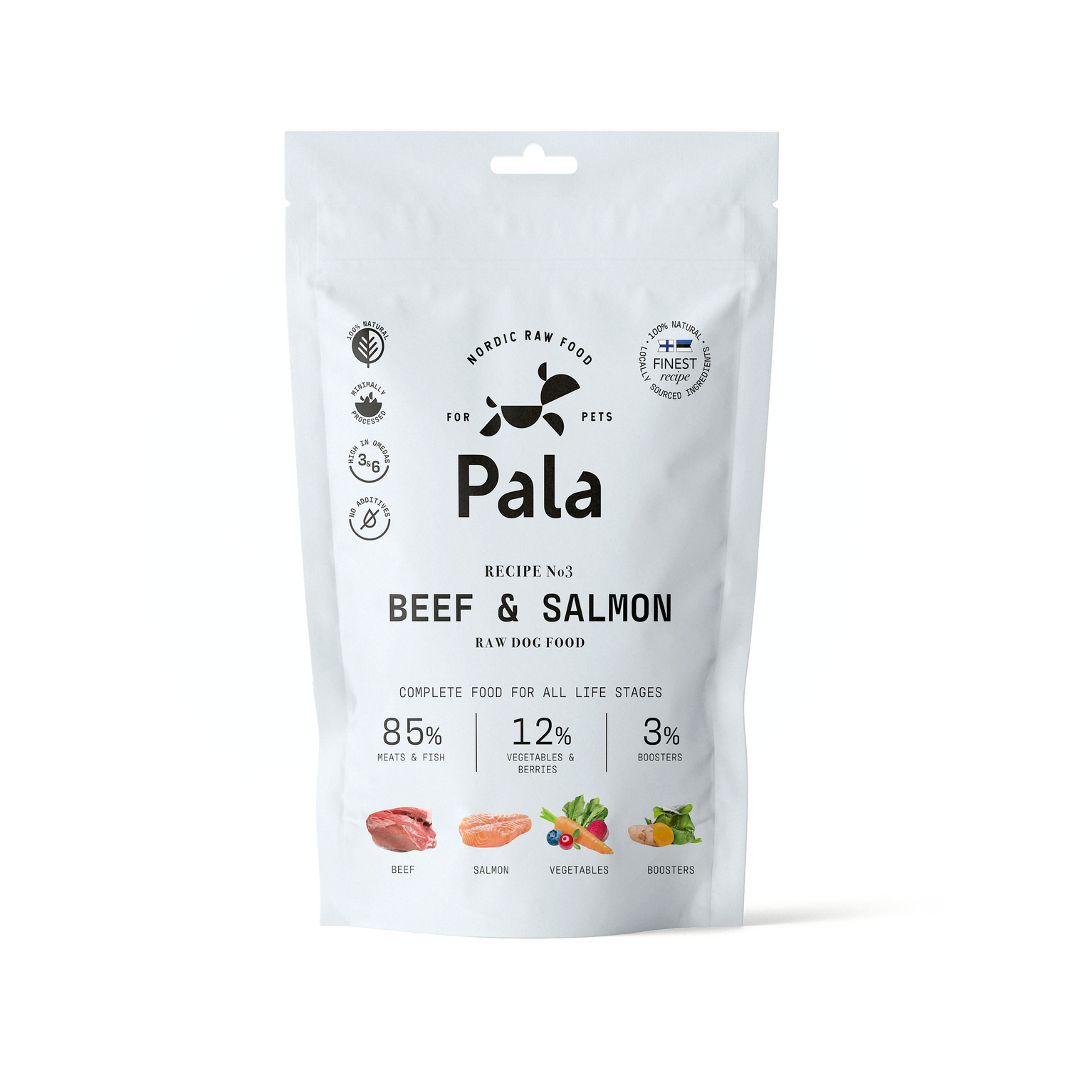 Pala maistas sunims Nr 3 su jautiena ir lasisa 100 g
