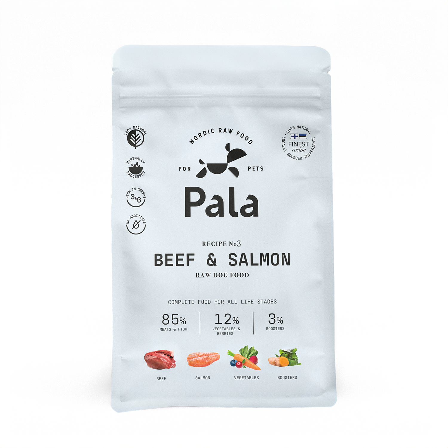 Pala maistas sunims Nr 3 su jautiena ir lasisa 1 kg
