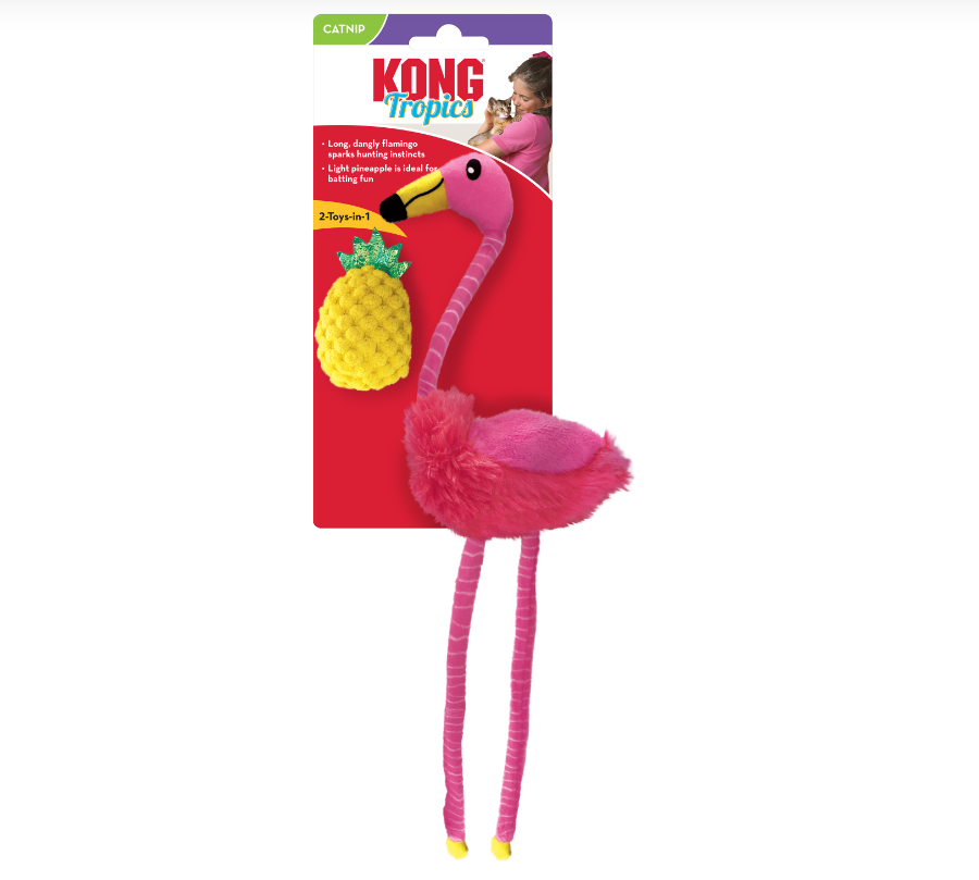 Toy "KONG Cat Tropics Flamingo 2in1"