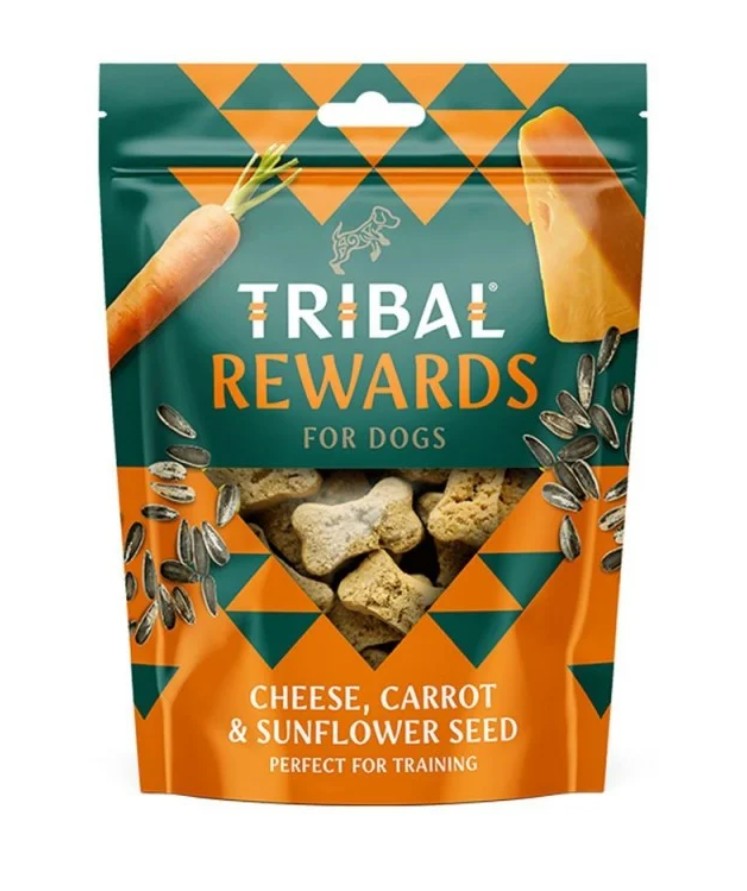 Tribal Rewards dog biscuits with cheese, carrots and sunflower seeds