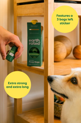 Recycled plastic dog poop bags "Earth Rated" (odorless)
