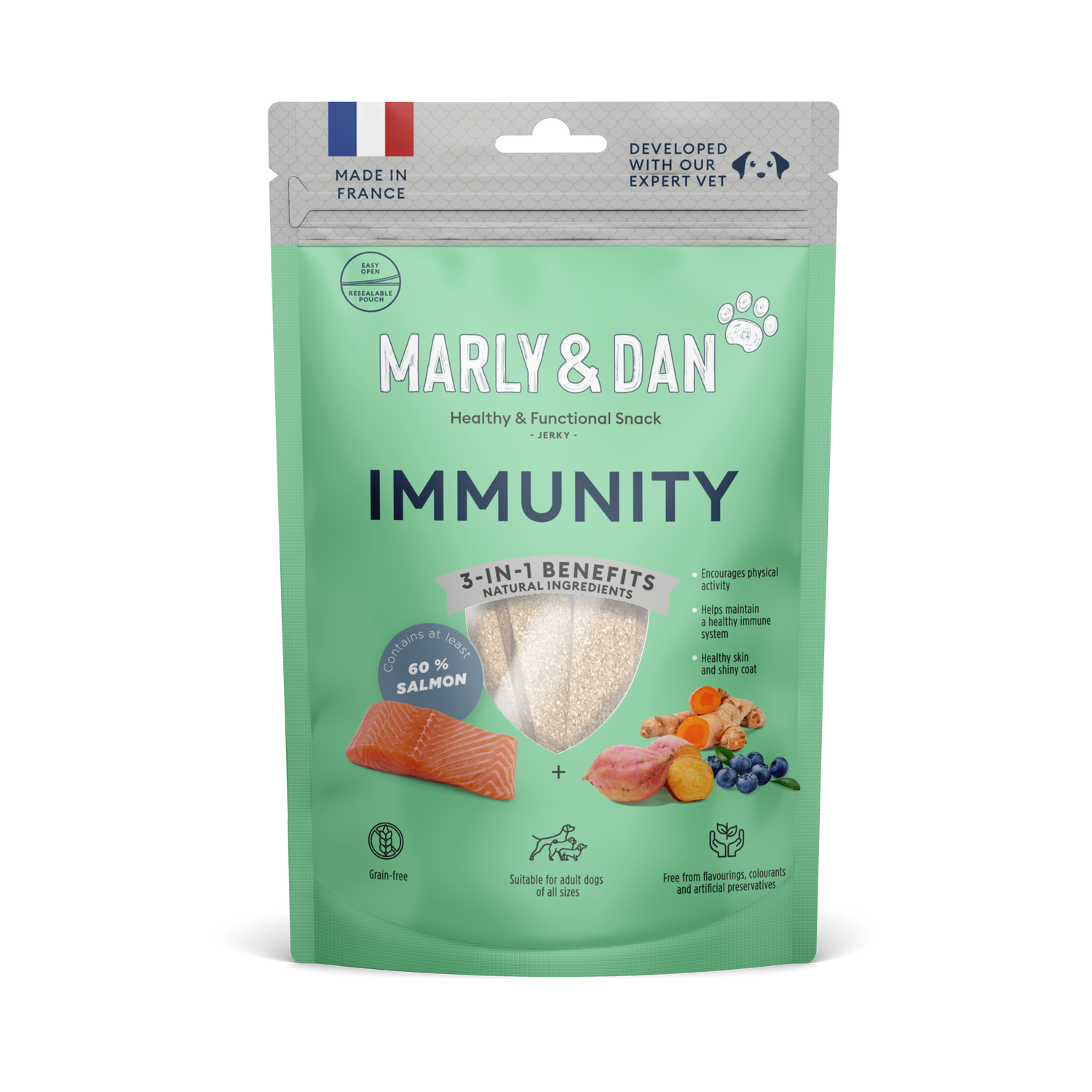 Marly & Dan jerky treats for dogs IMMUNITY