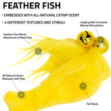 Žuvytės su plunksnomis katėms "Playology Pouncing Feather Fish 3-pack"