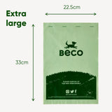 Perdirbto plastiko maišeliai šunų ekskrementams "Beco" (bekvapiai, 540 vnt.)