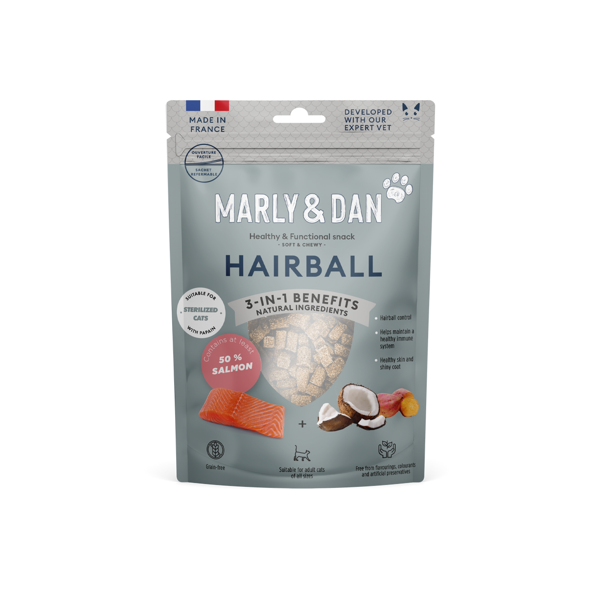 Marly & Dan soft treats for cats HAIRBALL