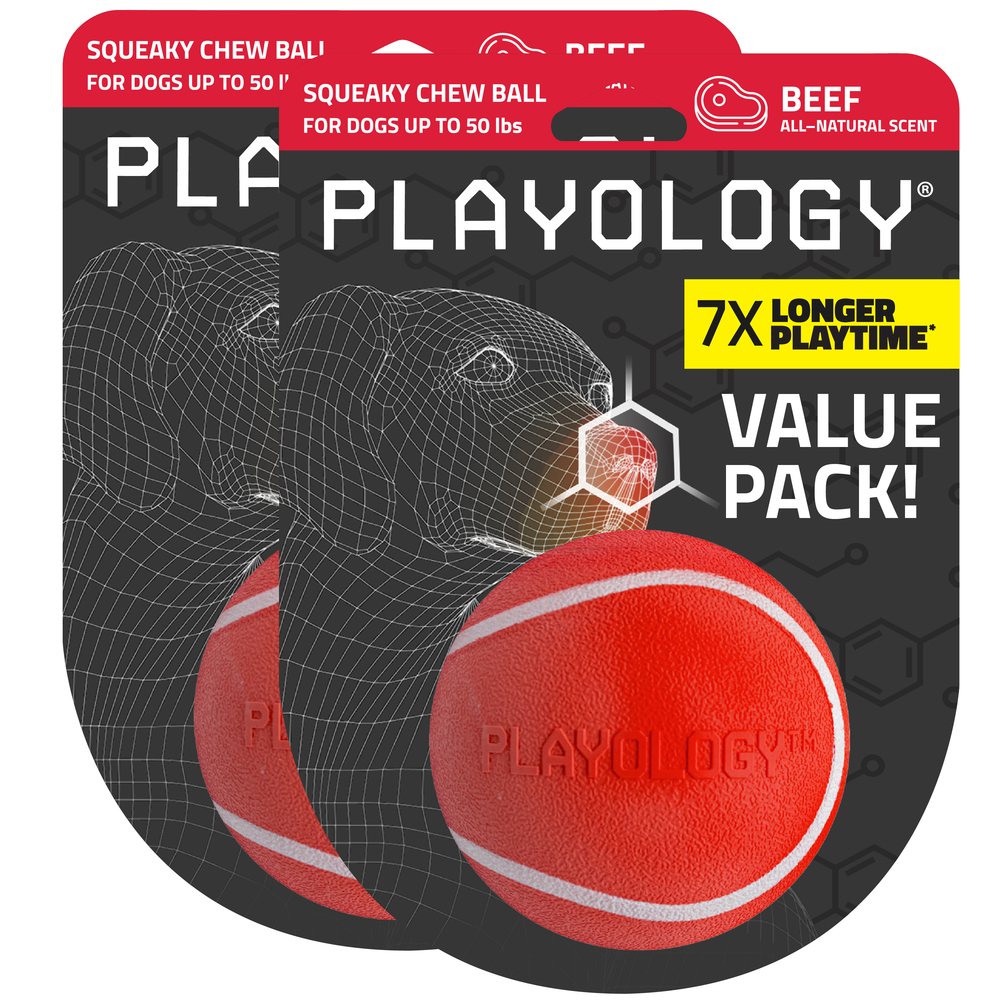 Kamuoliukas šunims su natūraliu kvapu "Playology Squeaky Chew Ball"