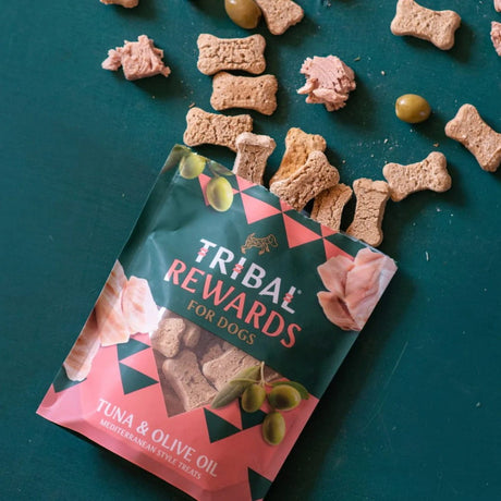 Tribal Rewards dog treats with tuna and olive oil