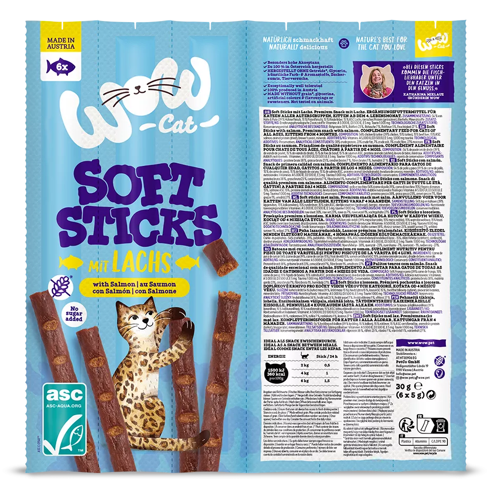 Wow Cat Soft Sticks cat treat soft sticks with salmon